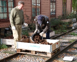 Sorting scrap metal. Click for more pictures!