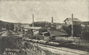 Alte Ansichtskarte vorstellend Östanfors hütte in Uttersberg. Klicken Sie für ein grösseres Bild! (141 kB)