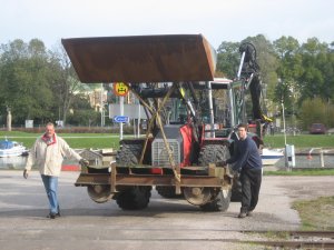 Der Tafelwagen aus seinem Weg zum Gleis. Klicka för större bild! (1 MB)